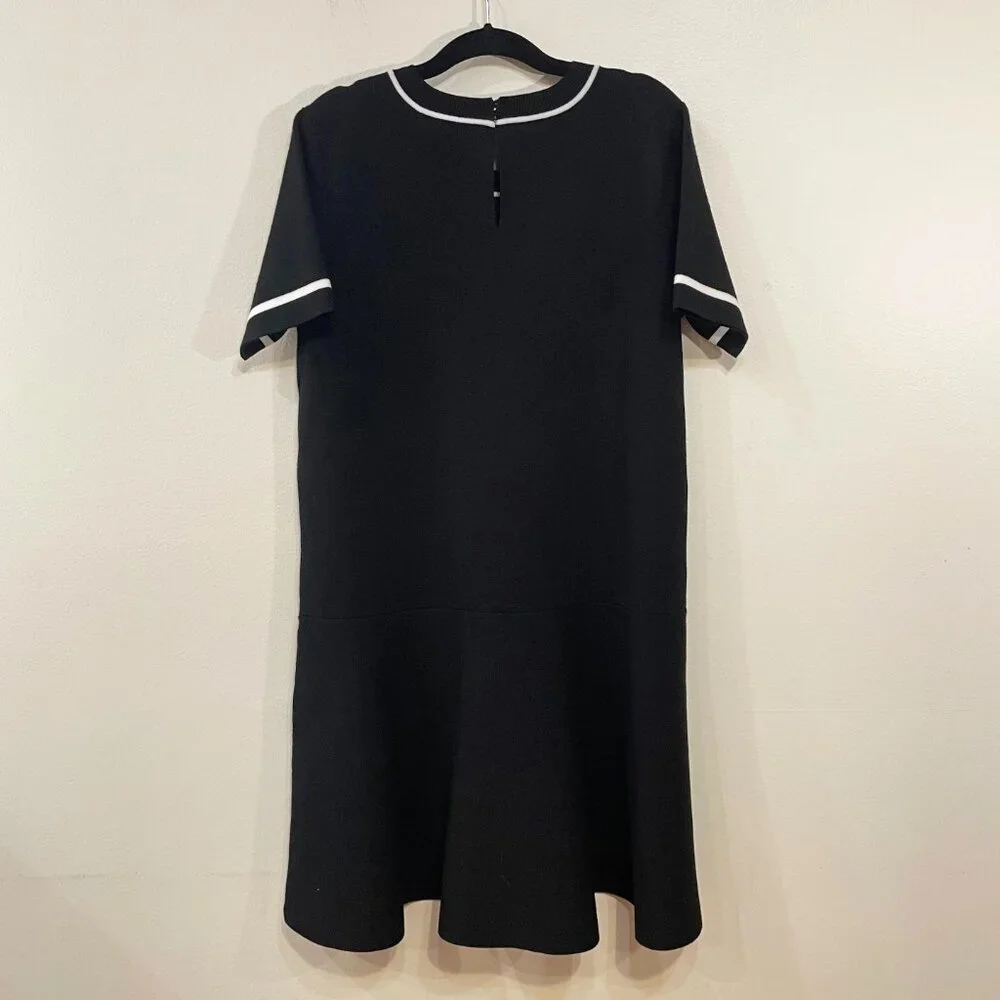 New English Factory Contrast Mini Sweater Dress Black White XS $120 - Picture 4 of 7